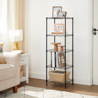 Opbergrek – 5 niveaus – Stalenframe – Zwart