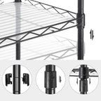 Opbergrek – 5 niveaus – Stalenframe – Zwart
