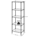 Opbergrek – 5 niveaus – Stalenframe – Zwart