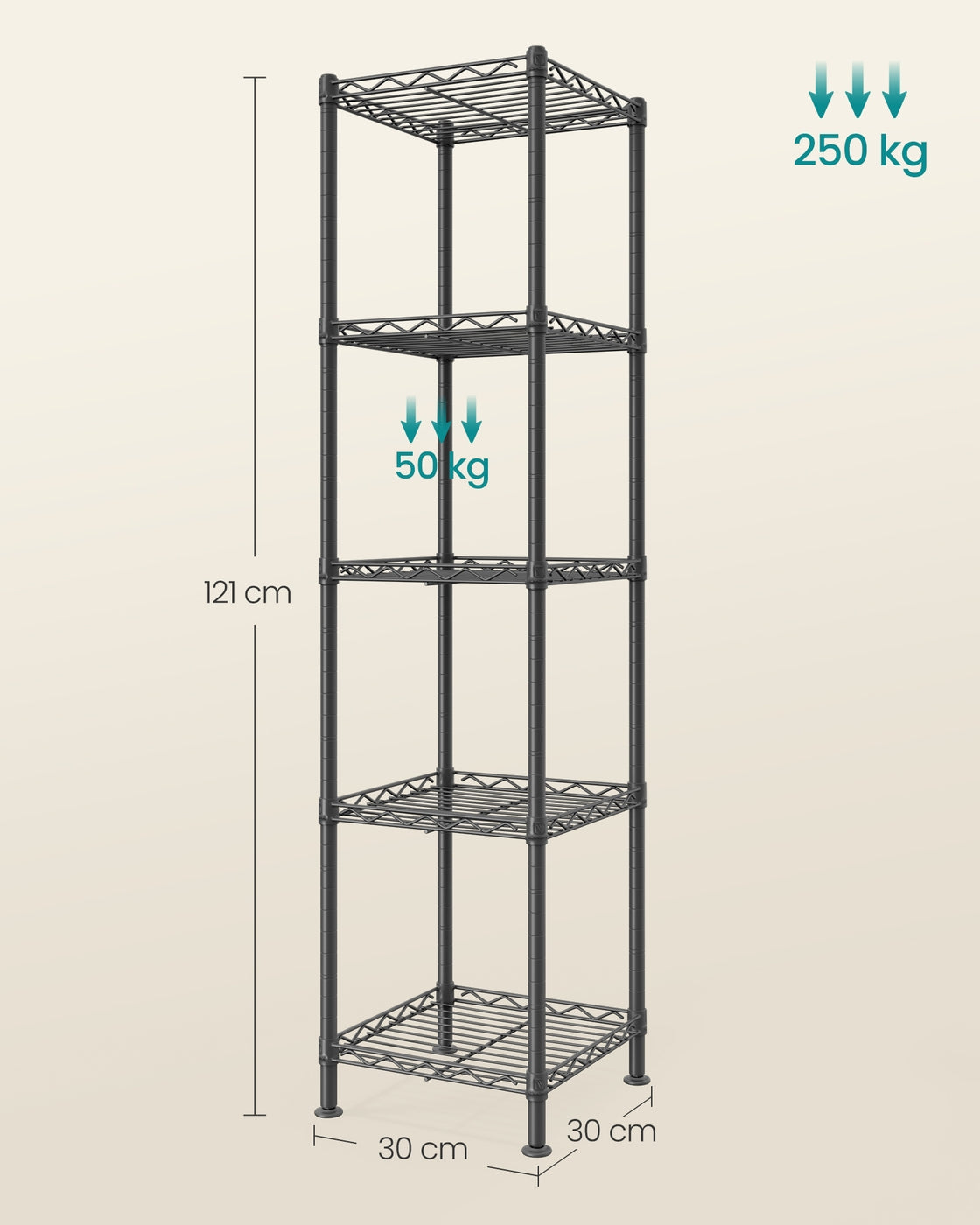 Plank - 30 x 90 x 161 cm - inktzwart - 5 lagen - maximaal 250 kg draagkracht