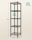 Plank - 30 x 90 x 161 cm - inktzwart - 5 lagen - maximaal 250 kg draagkracht
