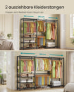 Kledingrek - 40 x (177-220) x 193 cm - Diepzwart - Staal - Maximale capaciteit 432 kg
