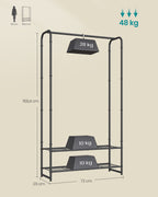 Kledingrek met Planken – 29 x 73 x 158,4 cm – Mat Zwart – Compact