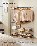 Kledingrek met Planken – Ruimtebesparend – Mat Zwart