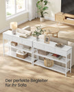 Consoletafel - 99 cm Breed - 3 Stoffen Lades - Smal - Wolkenwit
