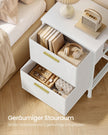 Nachtkastjes – Set van 2 – 2 Lades – Stalen Frame – Sneeuwwit