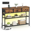 Consoletafel - 99 cm Breed - 3 Stoffen Lades - Smal - Vintage Bruin