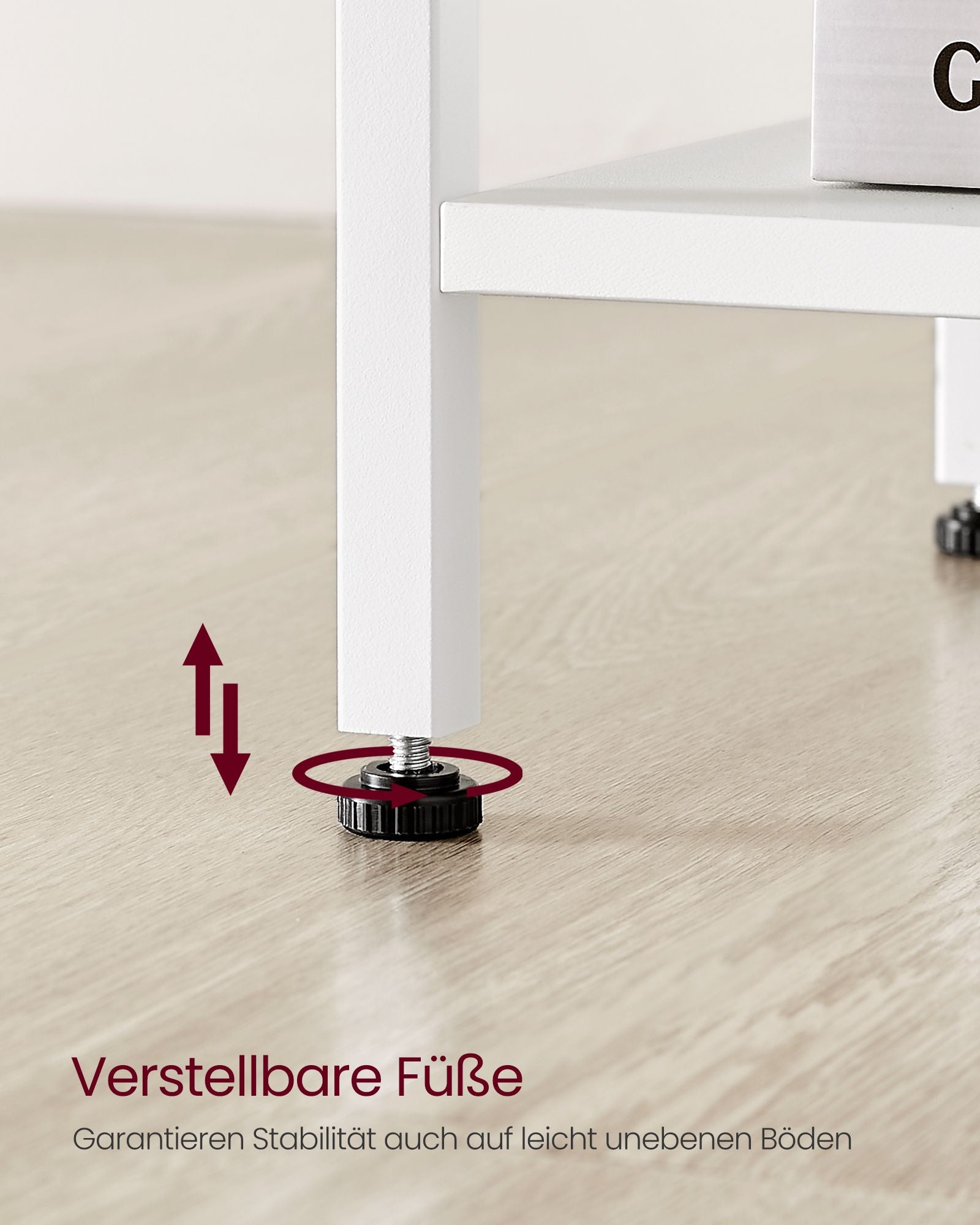 Bijzettafel – set van 2 – met witte stoffen lade