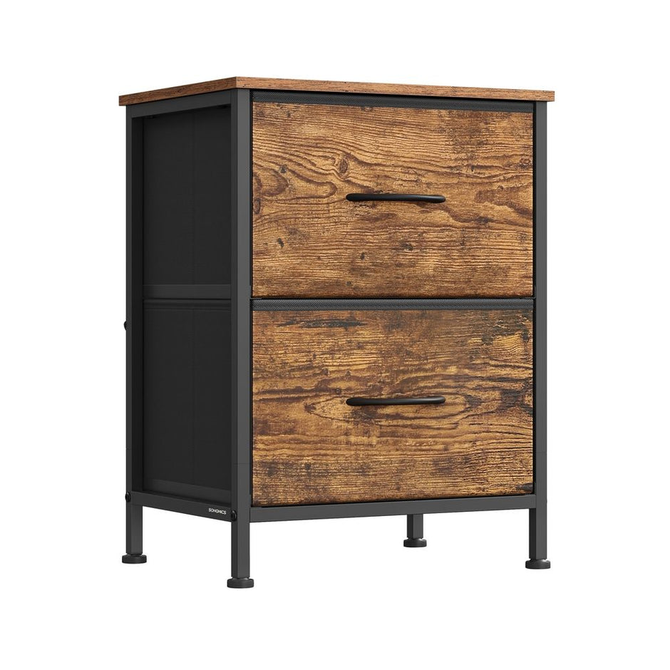 Nachtkastje met 4 lades – Inkt Zwart - Modern Design - MDF en Spaanplaat