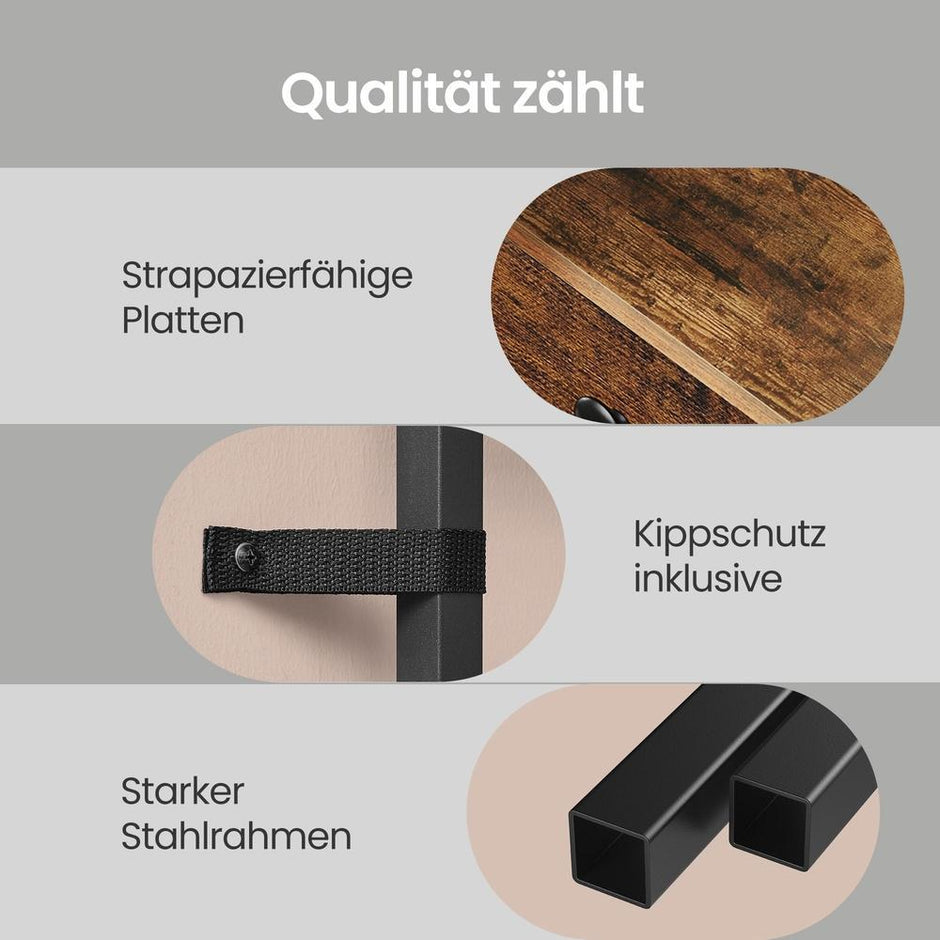 Consoletafel - 3 Stoffen Laden - 2 Gaasplanken - Bruin