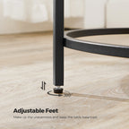 Bijzettafel - Ronde salontafel - Met zwart metalen frame