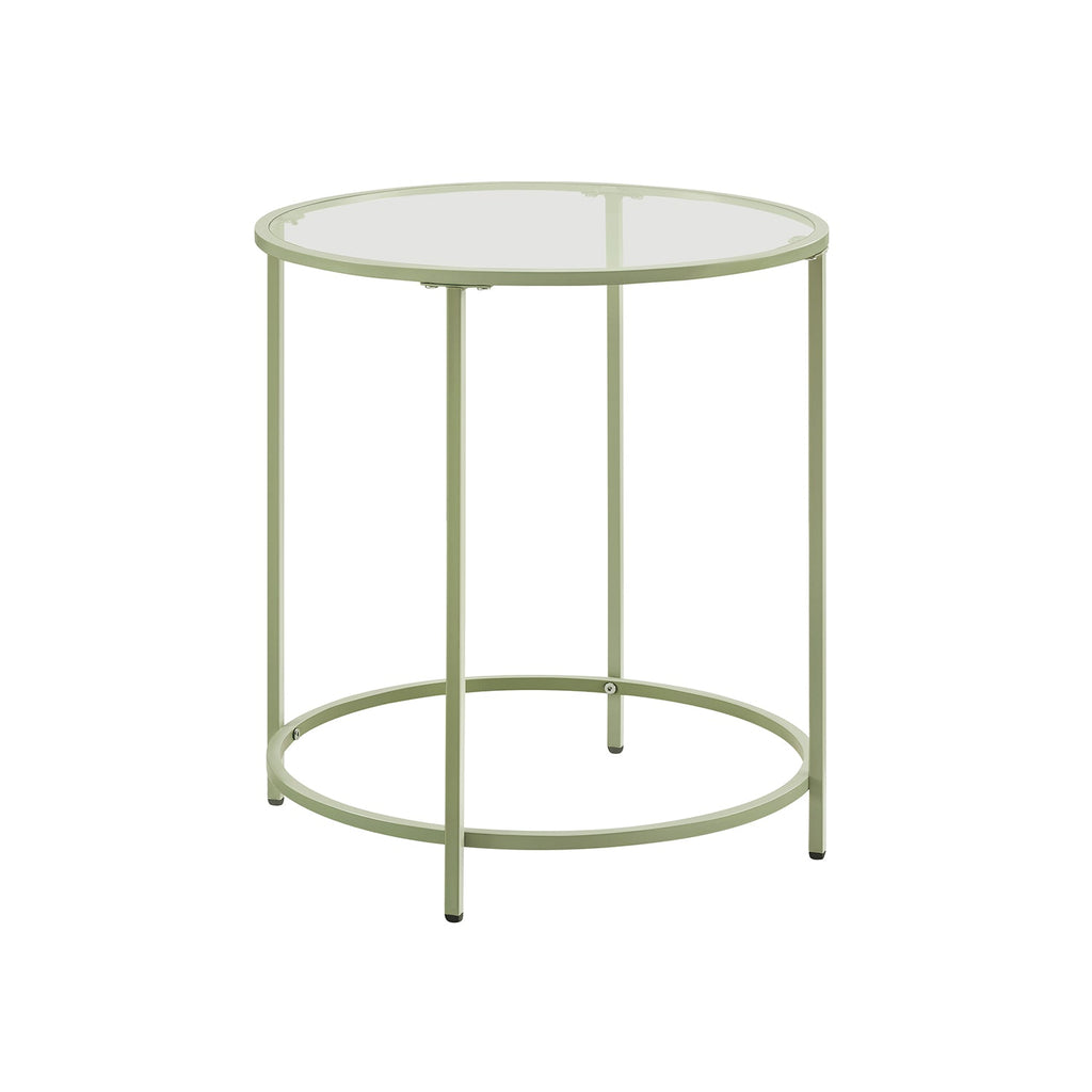 Bijzettafel - Ronde salontafel - Met zwart metalen frame