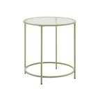 Bijzettafel - Ronde salontafel - Met zwart metalen frame