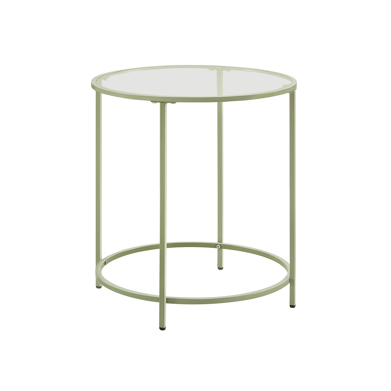Bijzettafel - Ronde salontafel - Met zwart metalen frame
