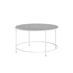 Salontafel - Ronde koffietafel - Bijzettafel met glazen blad - Zwart