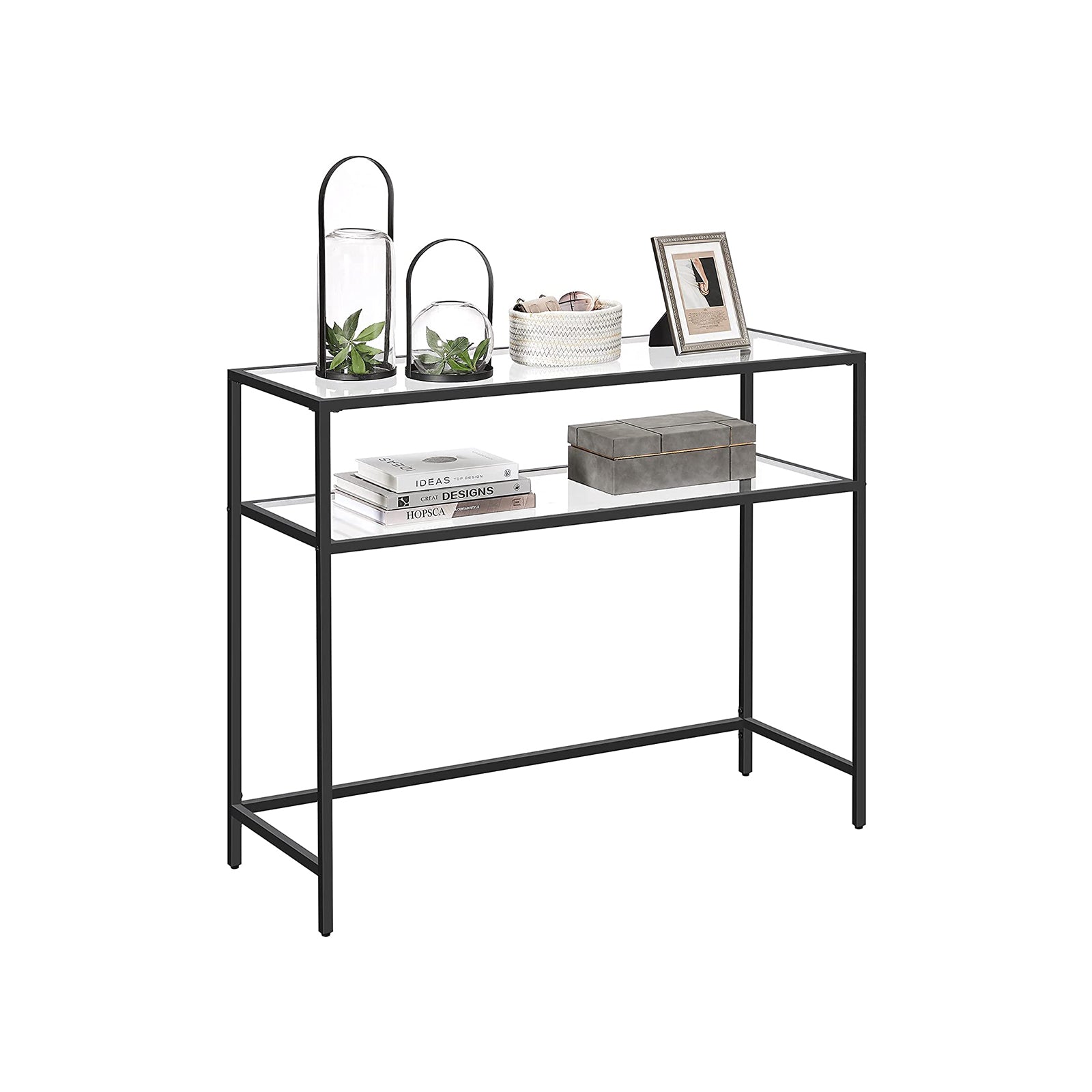 Bijzettafel - Consoletafel - Met 2 planken - Zwart