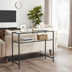 Bijzettafel - Consoletafel - Met 2 planken - Zwart