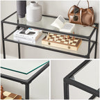 Bijzettafel - Consoletafel - Met 2 planken - Zwart