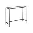Salontafel rectangular – Met 6 mm gehard glas – Zwart metaal – Verstelbare voetjes