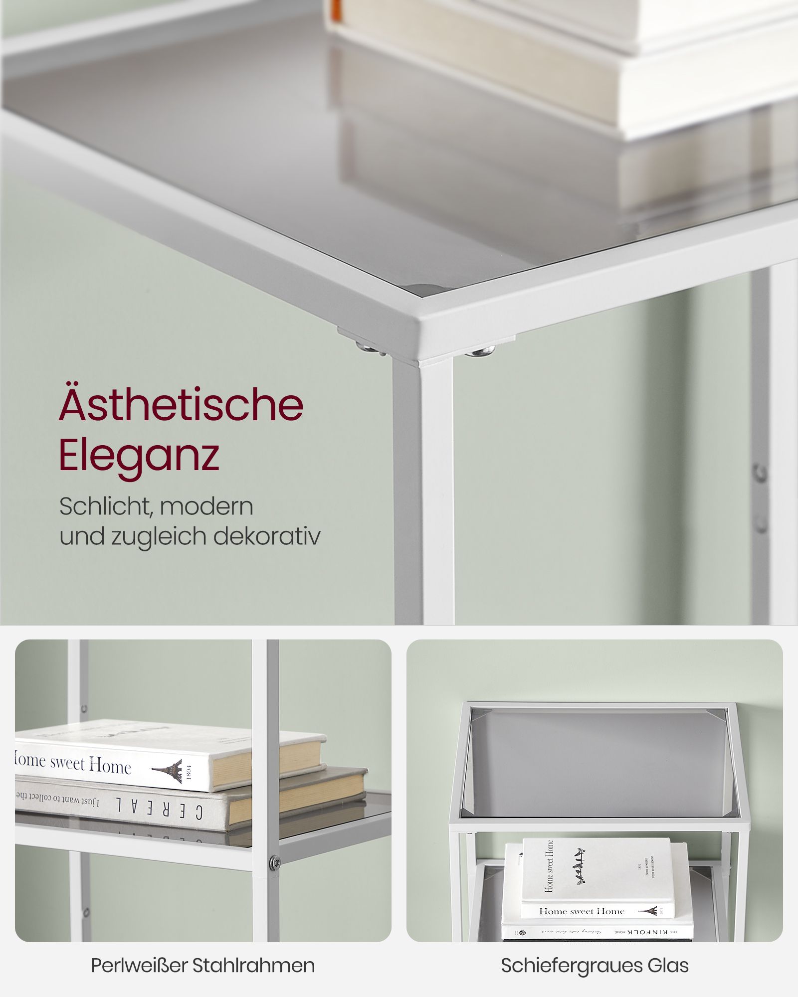 Badkamerplank – 4 planken – leigrijs-parelwit