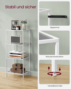 Badkamerplank – 4 planken – leigrijs-parelwit
