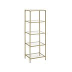 Boekenkast - Staande plank - Badkamerkast - 5 niveaus - Stalen frame - Goud
