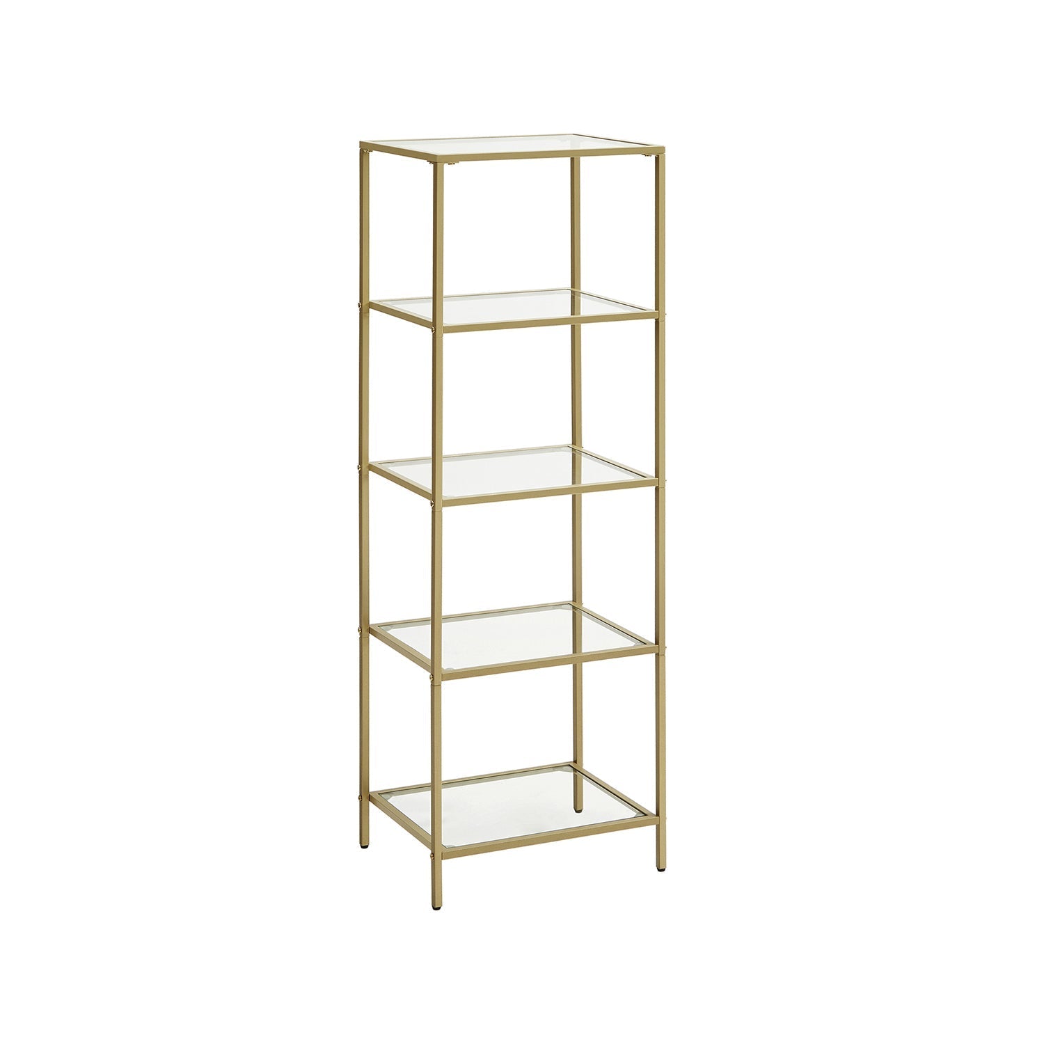 Boekenkast - Staande plank - Badkamerkast - 5 niveaus - Stalen frame - Goud