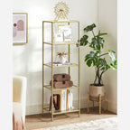 Boekenkast - Staande plank - Badkamerkast - 5 niveaus - Stalen frame - Goud