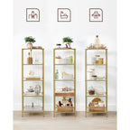 Boekenkast - Staande plank - Badkamerkast - 5 niveaus - Stalen frame - Goud
