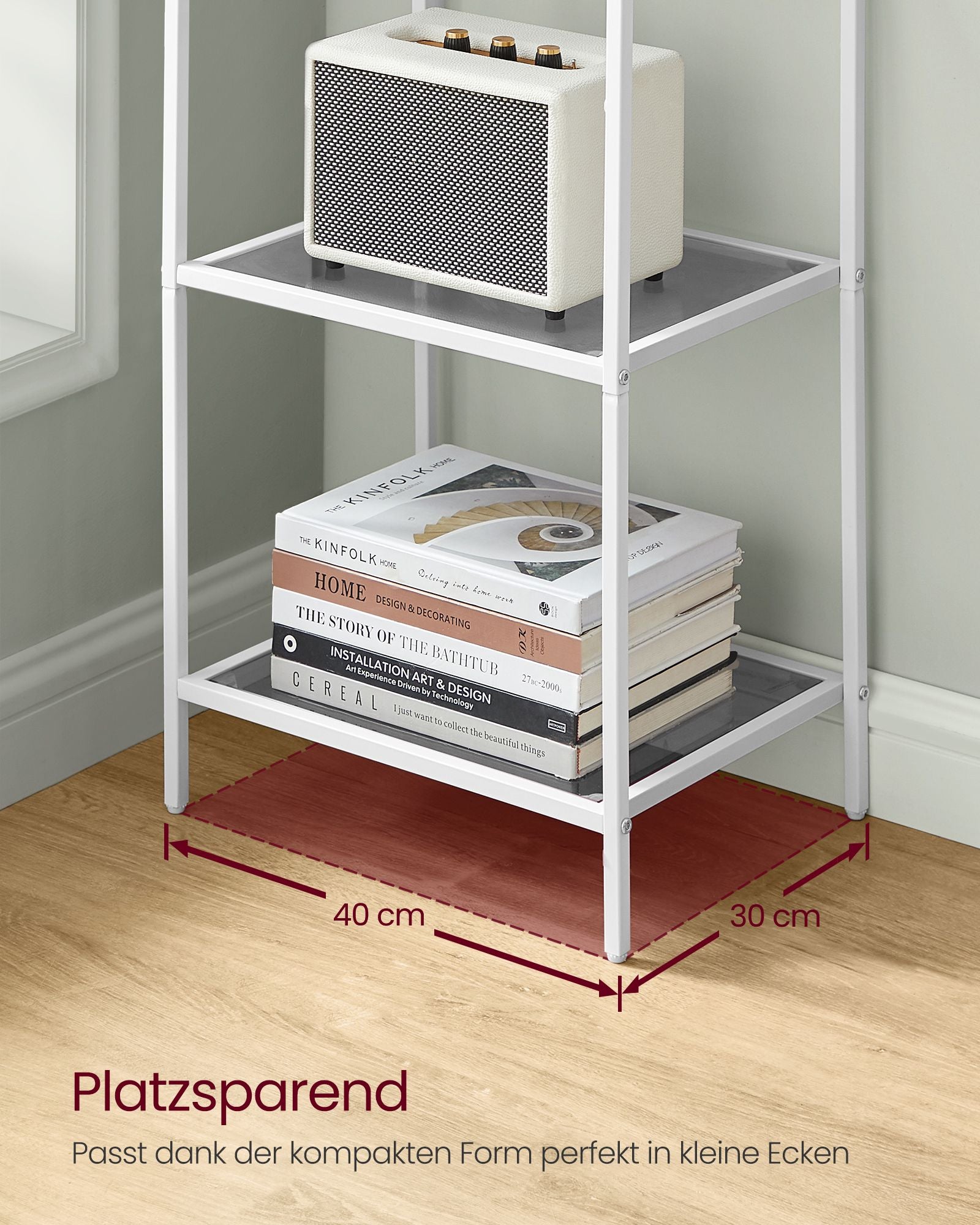 Badkamerplank – 5 planken – parelwit-leigrijs