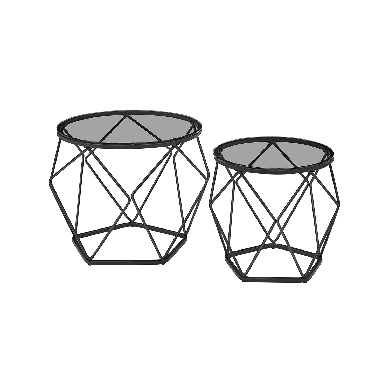 Woonkamertafel set van 2 modern leigrijs en inktzwart