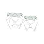 Woonkamertafel set van 2 modern leigrijs en inktzwart