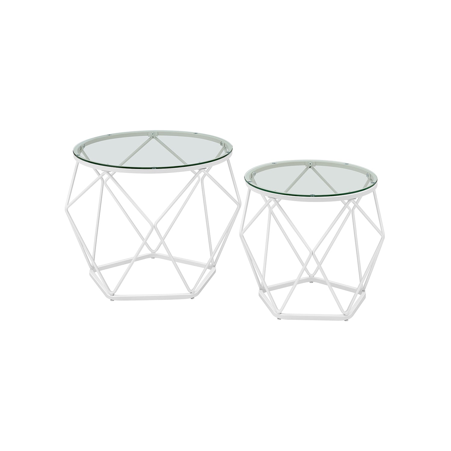 Woonkamertafel set van 2 modern leigrijs en inktzwart