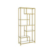 Boekenkast met verstelbare planken – 6 Niveaus – Staal en Glas – 30 x 80 x 180 cm – Met kantelbeveiliging