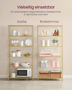 Badkamerplank – gehard glas – transparant – metallic goud