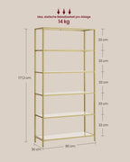 Badkamerplank – gehard glas – transparant – metallic goud