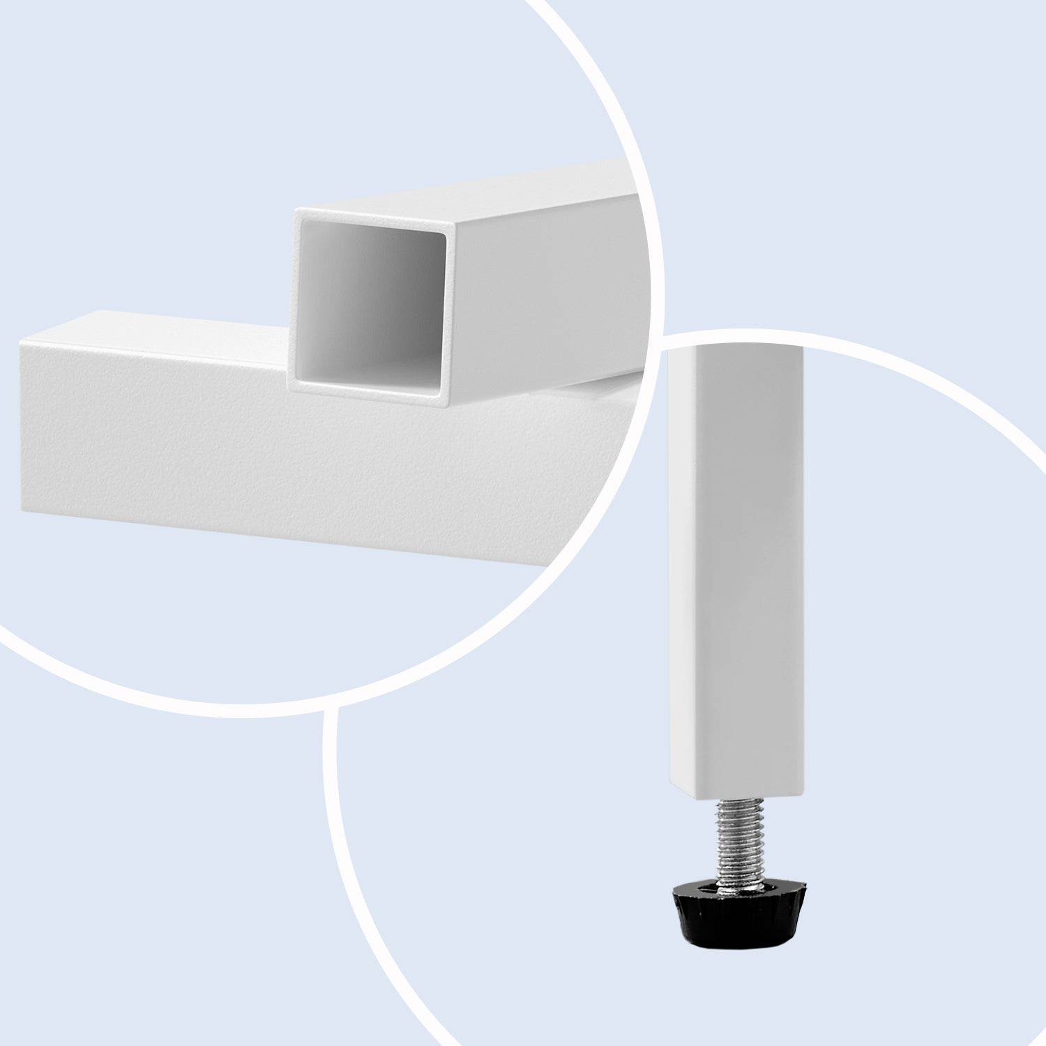 Bijzettafel – Rond – Gehard Glas – Metalen Frame – Parelwit-Leigrijs