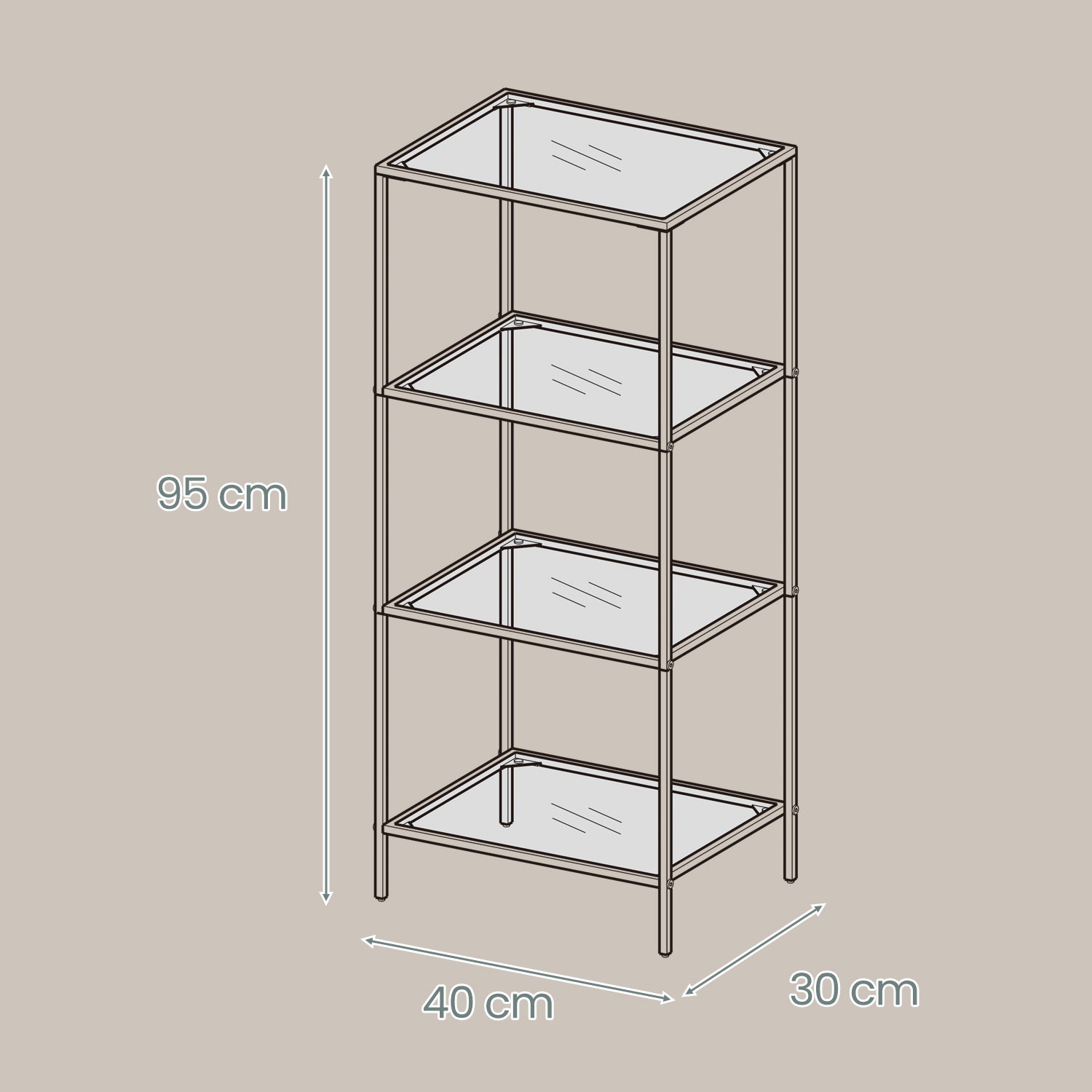 4-laags plank van gehard glas Badkamerplank Badkamerplank