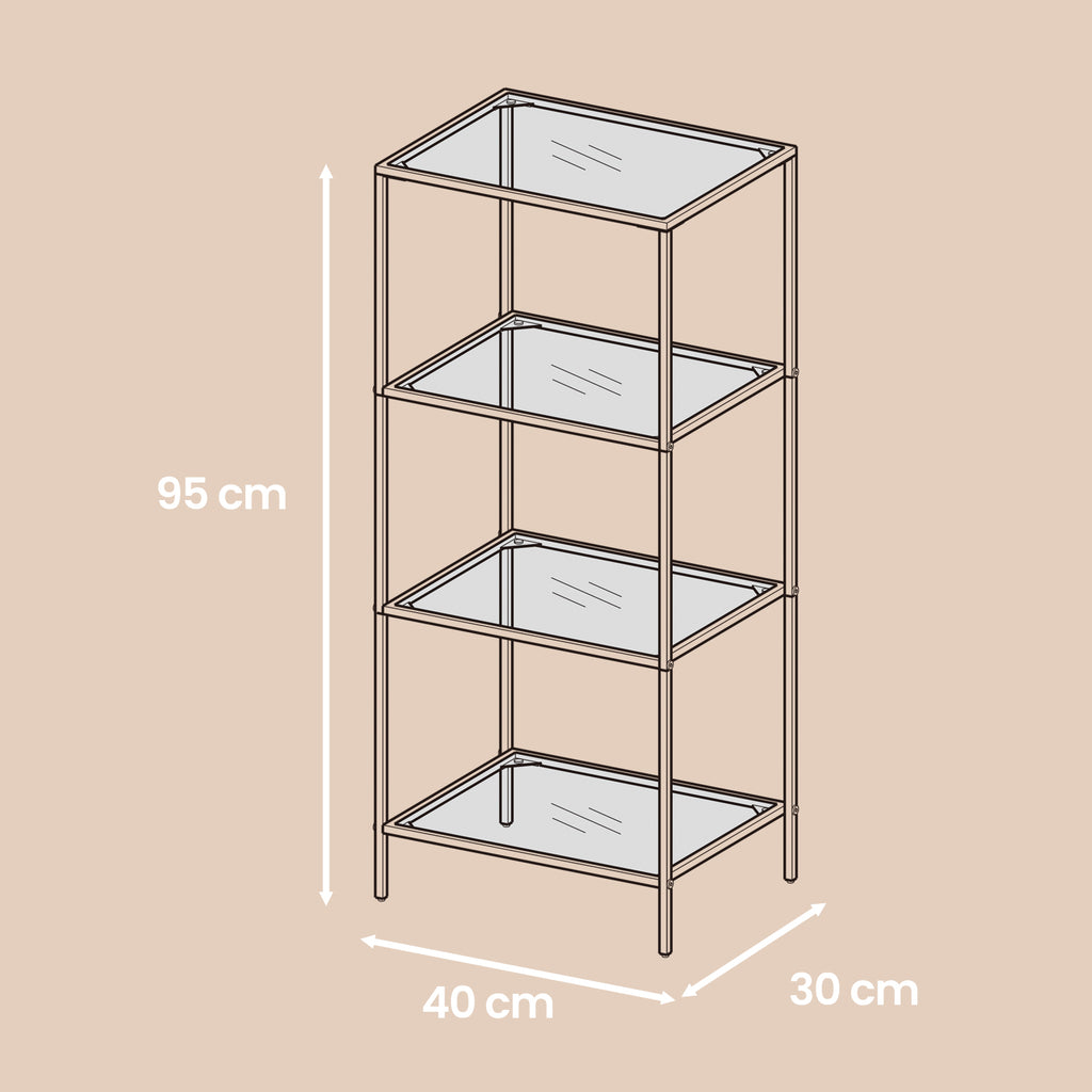 4-laags plank van gehard glas Badkamerplank Badkamerplank