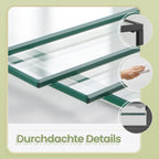 5-laags glazen plank, boekenkast, opbergplank