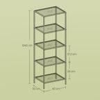 5-laags glazen plank, boekenkast, opbergplank
