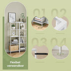 5-laags glazen plank, boekenkast, opbergplank
