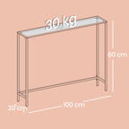 Bijzettafel van gehard glas, consoletafel, salontafel