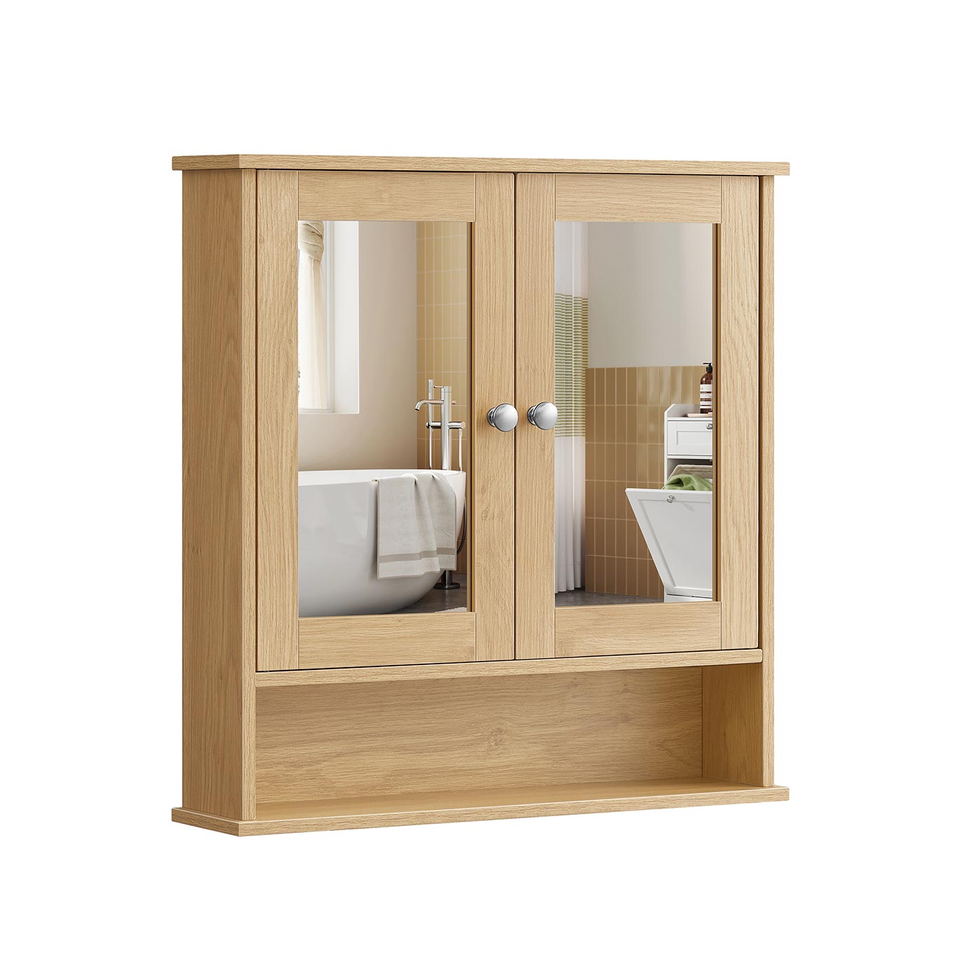Spiegelkast – dubbele deur – wandmontage – wit