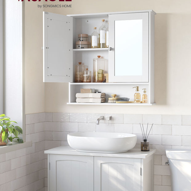 Spiegelkast – met open vak – wandmontage – wit