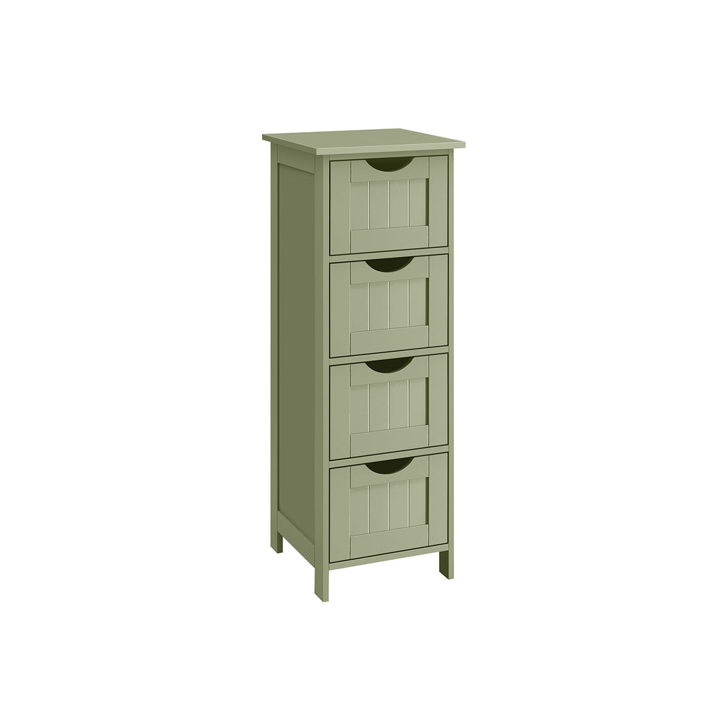 Badkamerkastje – 4 lades – 30 × 30 × 82 cm – lauriergroen