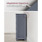 Zijkast – met 4 lades – Hout – Wit en Houtkleurig