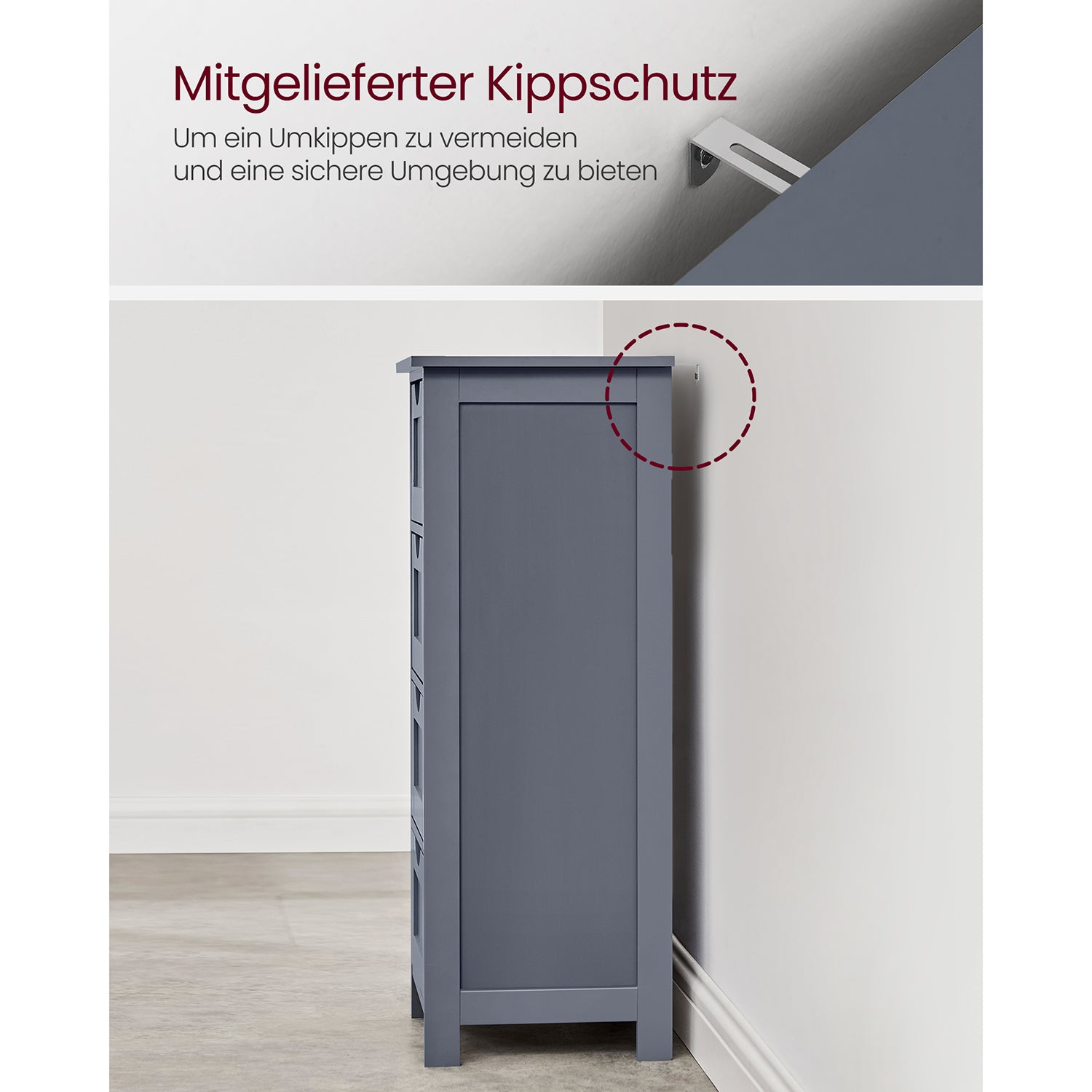 Zijkast – met 4 lades – Hout – Wit en Houtkleurig