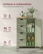 Badkamerkastje – 4 lades – 30 × 55 × 82 cm – bosgroen