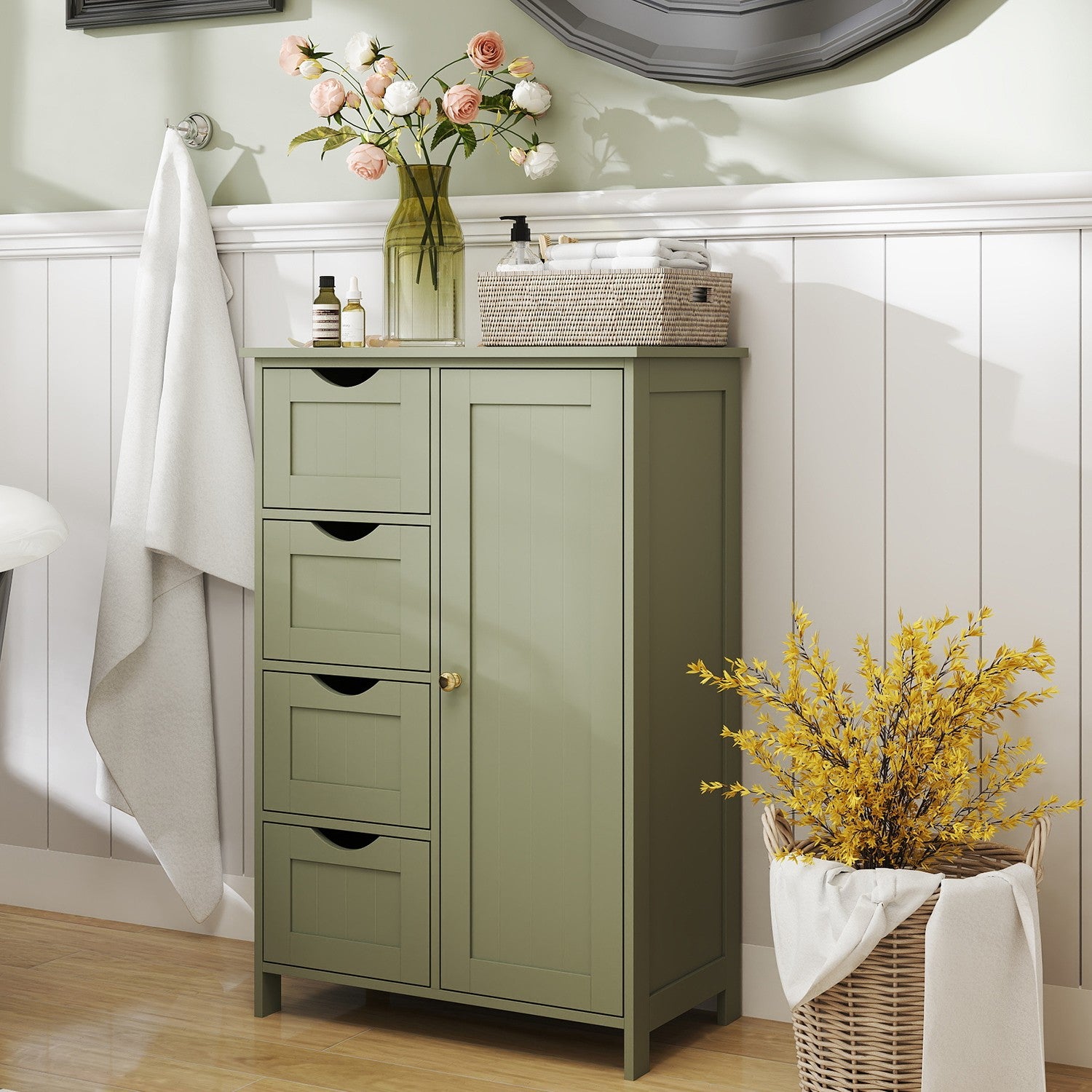 Badkamerkastje – Smalle bijzetkast voor badkamer, modern design